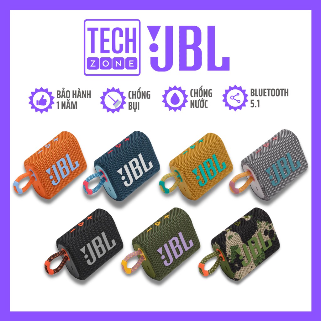 Loa Bluetooth Mini Kháng Nước JBL GO 3 Du Lịch Bỏ Túi - Màu Mix