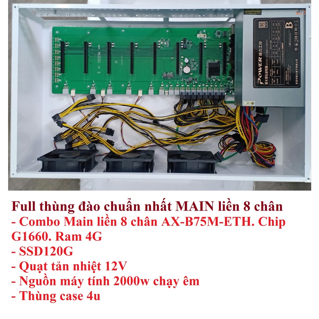 Full thùng đào 4u MAIN liền 8 chân B75 GIÁ SỐC cắm vga chạy