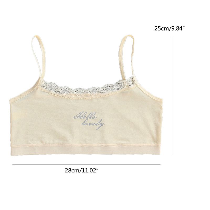 Áo Ngực Vải Cotton Mềm Phối Ren Dành Cho Bé Gái Tuổi Teen 8-14 Tuổi