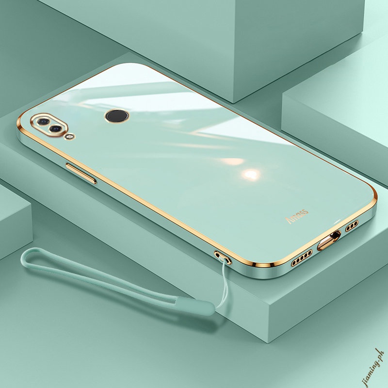 Ốp Điện Thoại Silicon Mềm Mạ Viền 6D Có Dây Đeo Sang Trọng Bảo Vệ Cho SAMSUNG Galaxy A30 A20 A10S Sự Bảo Vệ