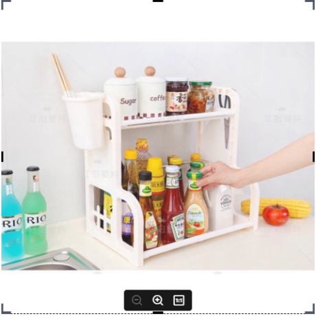 Kệ đựng gia vị 2 tầng đa năng tiết kiệm không gian, Kệ gia vị để bếp đựng đồ mắm muối