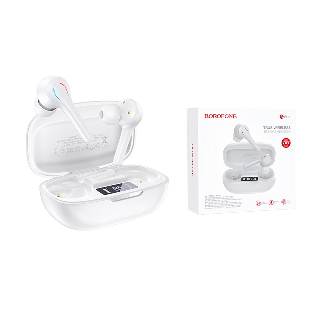 Tai nghe bluetooth không dây Borofone BW11 có bảng led báo dung lượng và âm lượng hàng chính hãng pin trâu