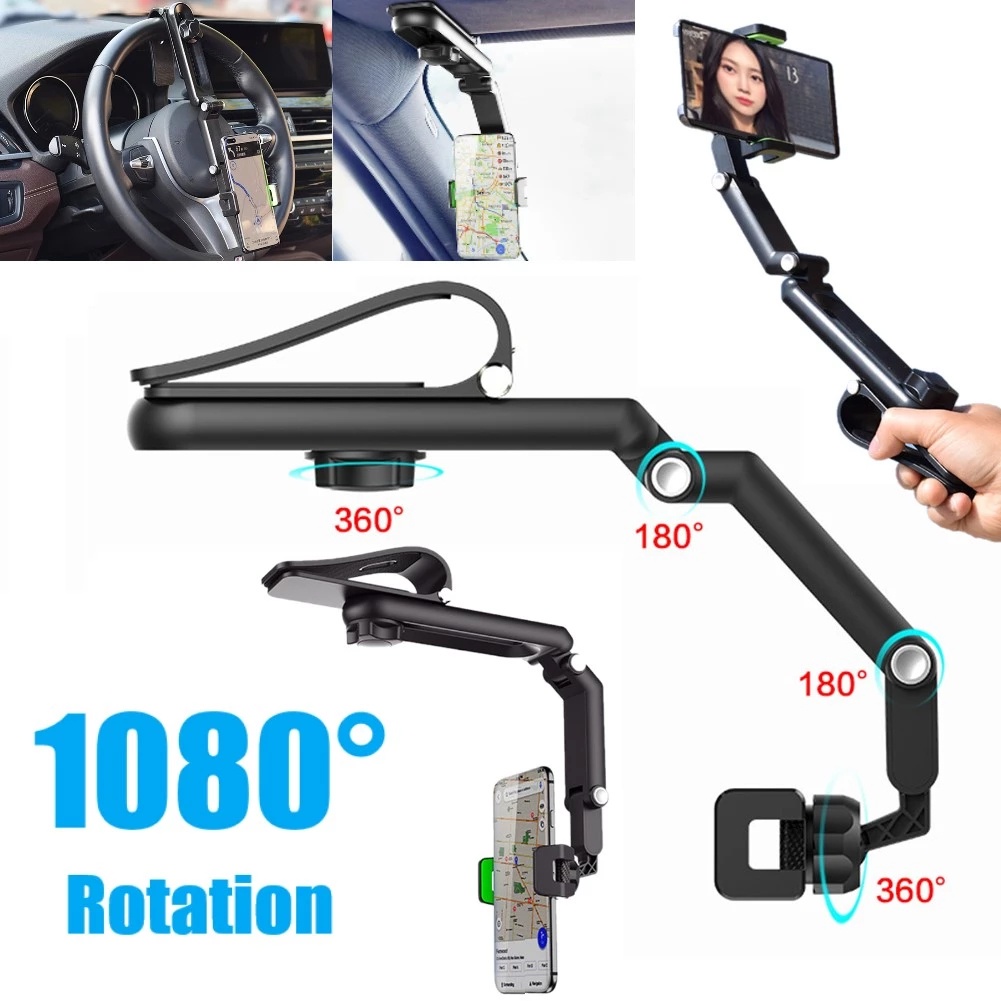 Giá Đỡ Điện Thoại / GPS Xoay 1080 Thông Dụng Gắn Kính Chắn Gió Xe Hơi