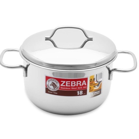 Nồi Inox 304 3 đáy Zebra Thái Lan 18cm, 22cm, dòng Extreme Infinity