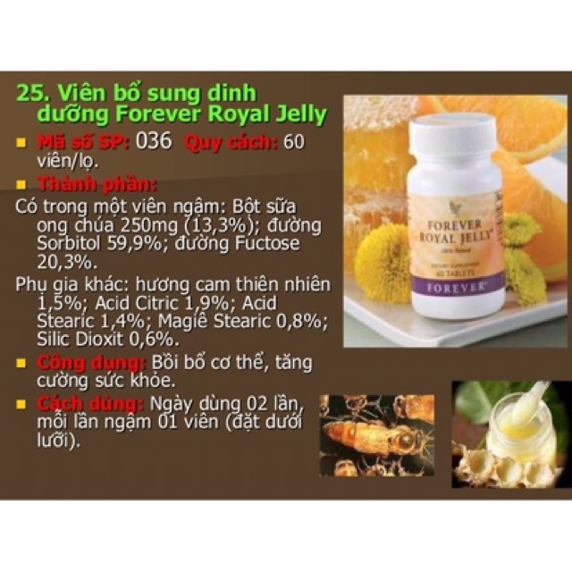 [GIÁ SIÊU RẺ] Sữa ong chúa Forever Royal Jelly 036 FLP Lô Hội