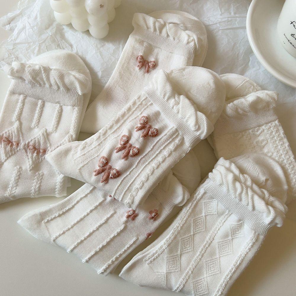 Vớ Lolita Ngắn Diềm Xếp Nếp In Hoa Dễ Thương Cho Nữ WMES15H