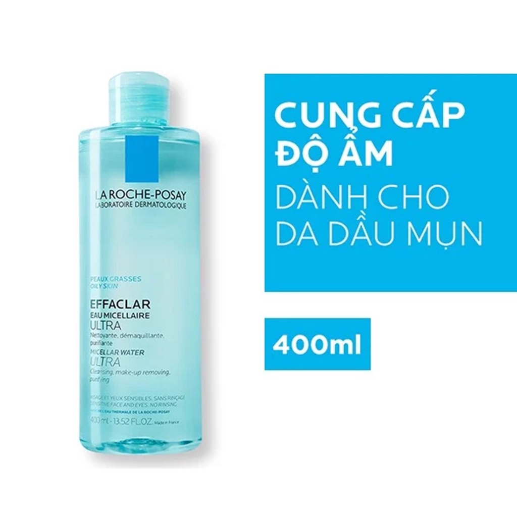 Nước Tẩy Trang Làm Sạch Sâu La Roche-Posay Dành Cho Da Dầu, Nhạy Cảm 400ml - Chai Xanh