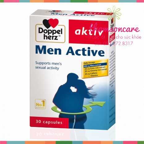 Men Active hỗ trợ Tăng cường sinh lý nam - Nhập khẩu Doppelherz Aktiv từ Đức, bổ thận tráng dương Hộp 30 viên