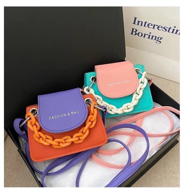 TÚI XÁCH NỮ MINI DÂY XÍCH 2 MÀU FASHION BAG | BigBuy360 - bigbuy360.vn