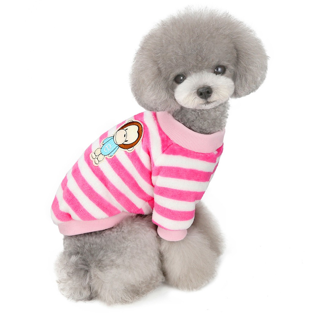 Áo Sweater Kẻ Sọc In Hình Khỉ Đáng Yêu Cho Thú Cưng