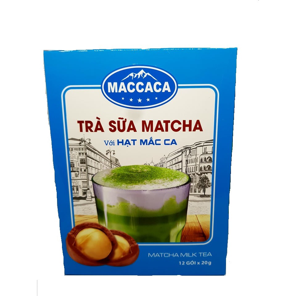 Matcha trà xanh Macaca hộp 12 gói pha sẵn