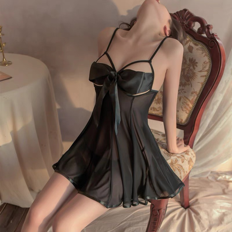 [35 -65kg[LL818] Váy ngủ lưới thun xuyên thấu sexy - Đầm mặc nhà gợi cảm quyến rũ - Cochunhochuyensi