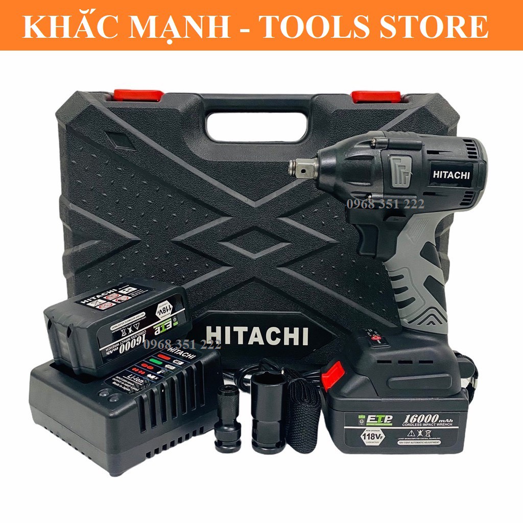 Máy Siết Bulong HITACHI 118V XỊN, Tặng Đầu Chuyển Vít, Loại Không Chổi Than