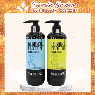 Bộ Dầu Gội Xả Dưỡng Ẩm Phục Hồi Tóc Hư Tổn Delofil Arganoil Protein 500ml/800ml