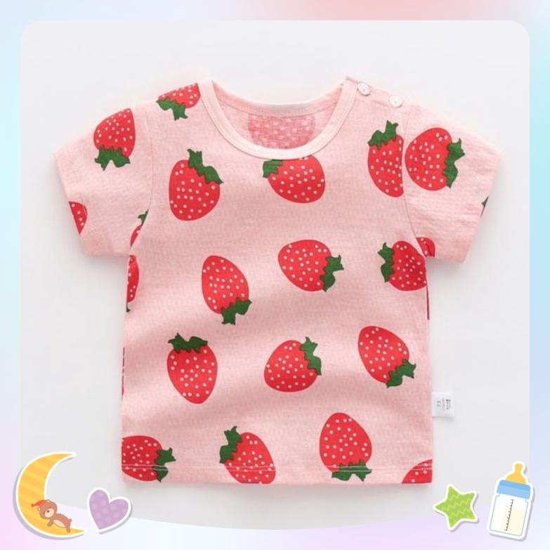 Áo thun bé gái bé trai tay ngắn đủ màu đáng yêu chất cotton tơ sợi bông siêu mềm mịn mát