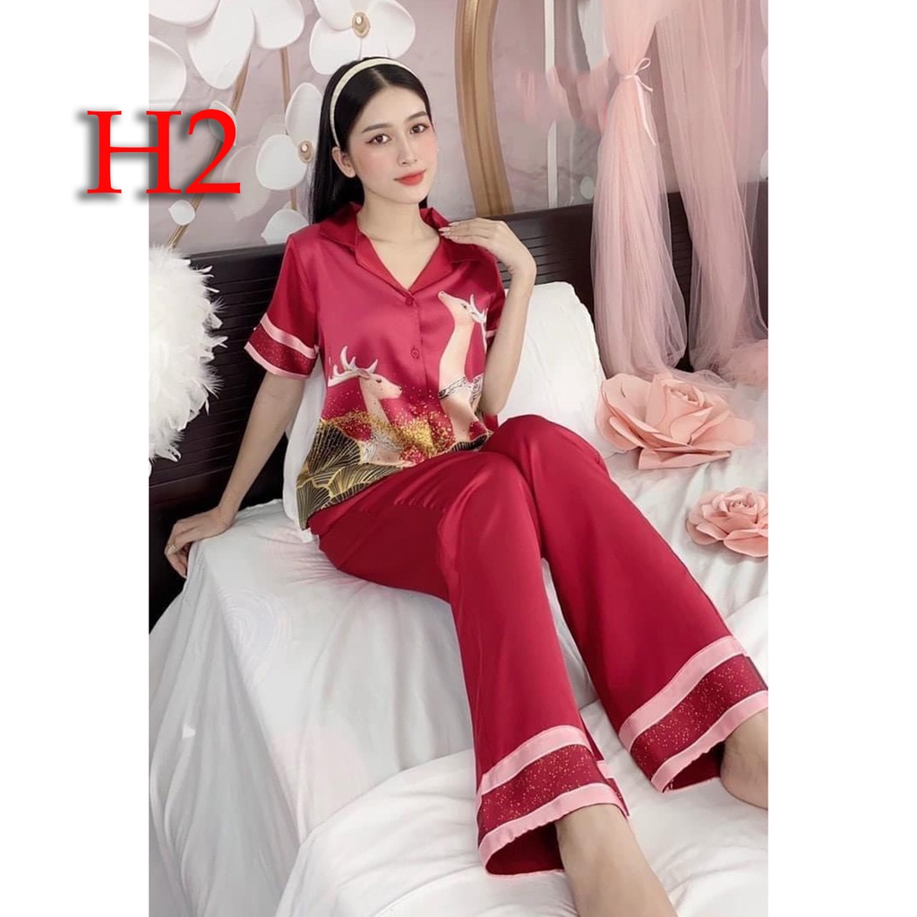 Đồ Bộ pijama Nữ Lụa Satin VARRO Ngắn Tay,Set đồ ngủ nữ Pijama Cao Cấp Đẹp Dễ Thương Cute Mặc Ở Nhà Đi Chơi | BigBuy360 - bigbuy360.vn