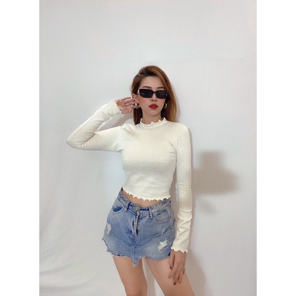 Áo len dệt kim chất liệu dầy dặn 2 màu