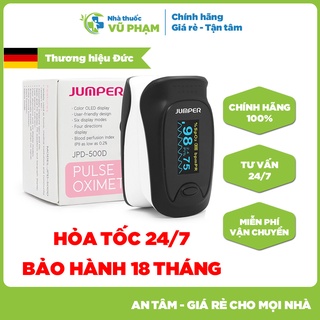 Máy đo nồng độ oxy máu, máy đo Spo2 kẹp ngón JUMPER JPD-500D OLED, SPO2, PR, PI bảo hành chính hãng 18 tháng