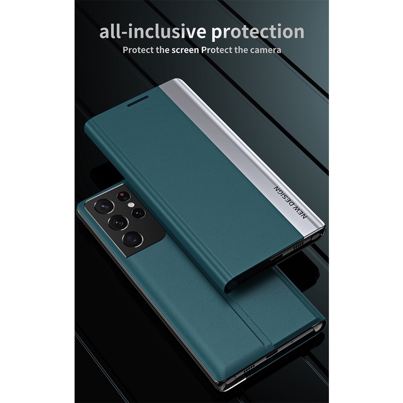 Ốp Điện Thoại Da Nắp Gập Từ Tính Sang Trọng Dành Cho Samsung Galaxy S22/S22 Plus/S22 Ultra
