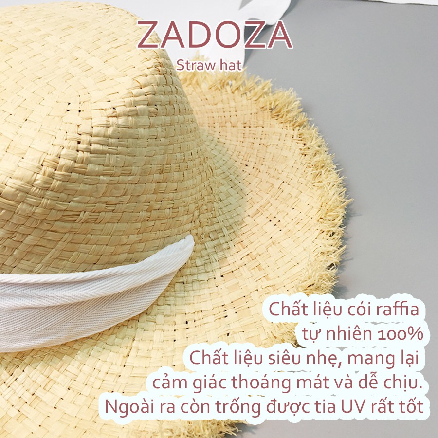Mũ cói RAFFIA cao cấp buộc dây vải ( ẢNH THẬT CHỤP TẠI SHOP)