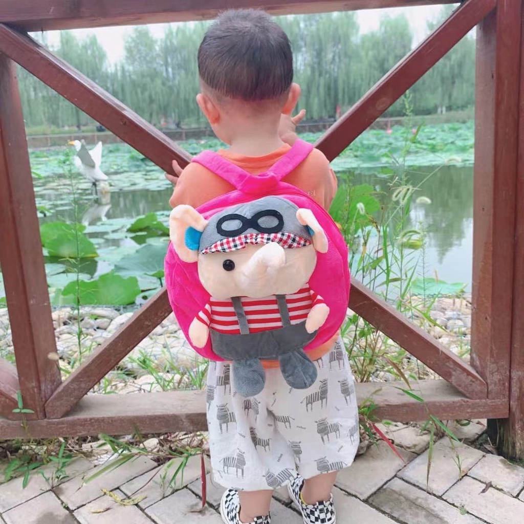 Balo thú bông hình con voi đáng yêu cho bé trai bé gái mẫu giáo mầm non nhà trẻ