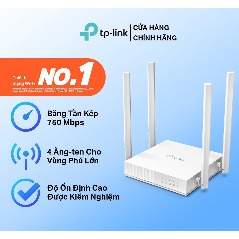 Bộ phát wifi TP-Link Archer C24 băng tần kép AC750Mbps