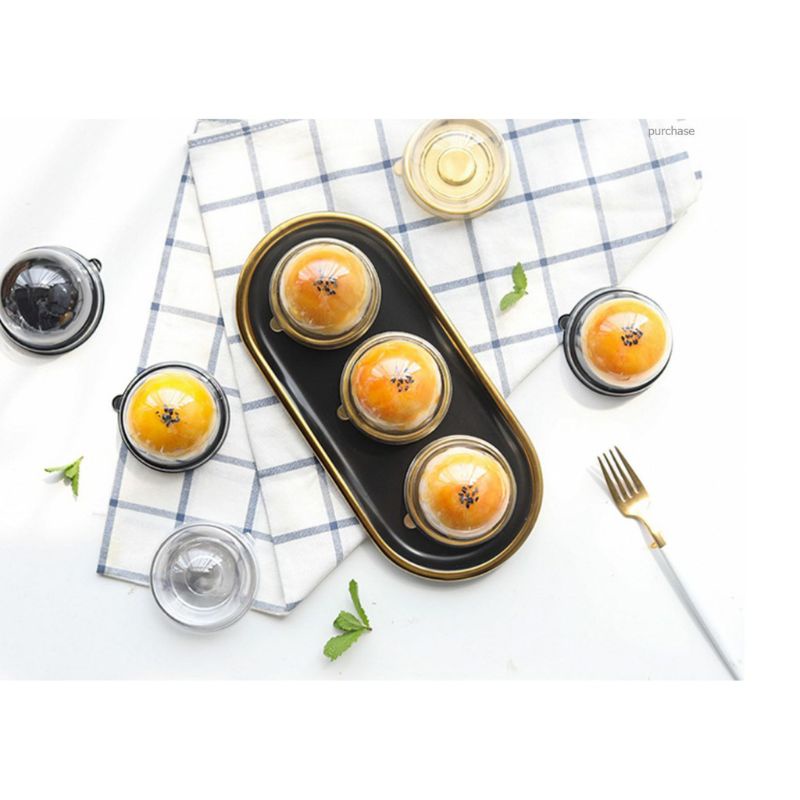 Hộp Pet cầu, khay tròn 10 cái  đựng bánh trung thu Đài Loan 10 cái