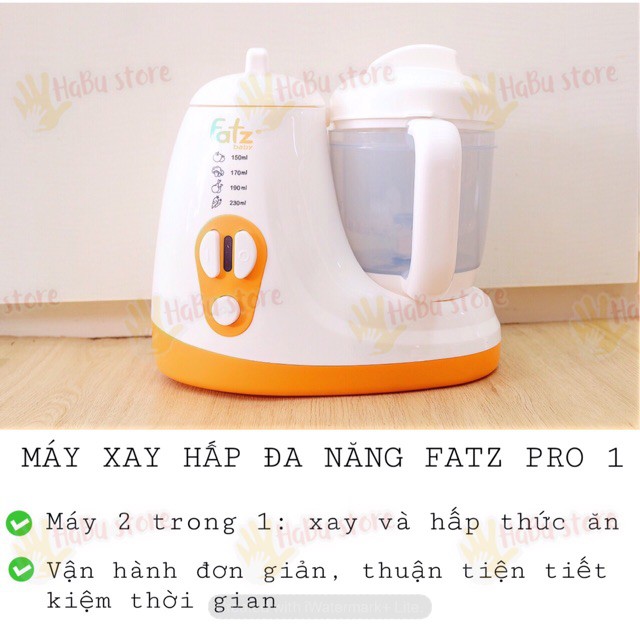 [Bảo hành 12 tháng] Máy chế biến thức ăn dặm Pro 1 FatzBaby ( Fatz Baby) FB9615SL - máy xay và hấp thức ăn dặm cho bé