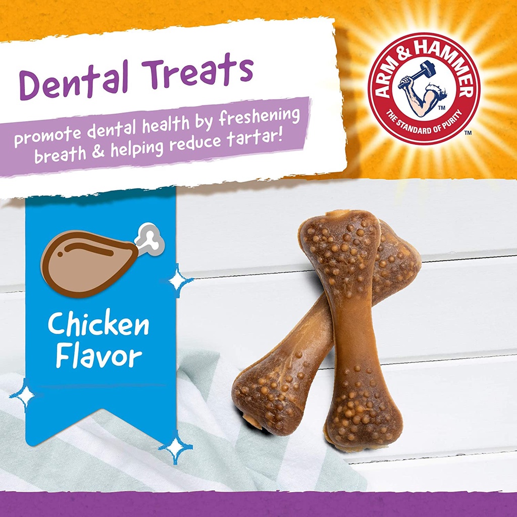 Gói 20 bánh xương vệ sinh răng cún Arm &amp; Hammer for Pets Nubbies for Dogs Dental Treat (Mỹ)
