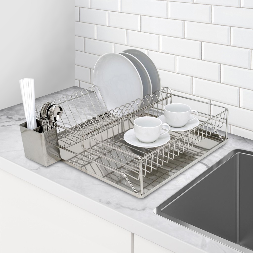 HomeBase KECH Kệ Inox đựng chén đĩa đồ dùng nhà bếp khay bằng thép ko gỉ Thái Lan W49xD46.5xH14 Cm