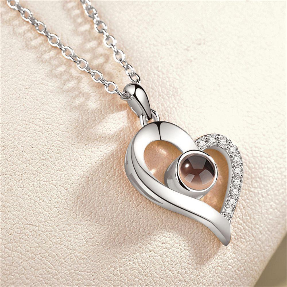 JONYE Vòng cổ Mặt Máy Chiếu Chữ I love You