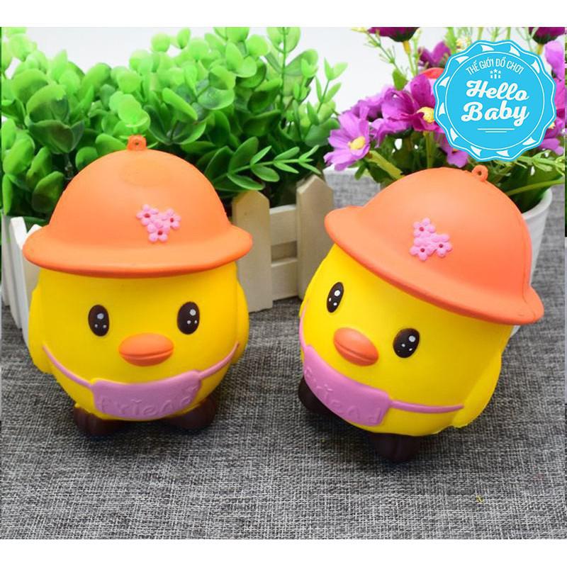 Bán Squishy - Gà Con Đội nón (12x10x9cm) mã SPRR7122 Siêu rẻ