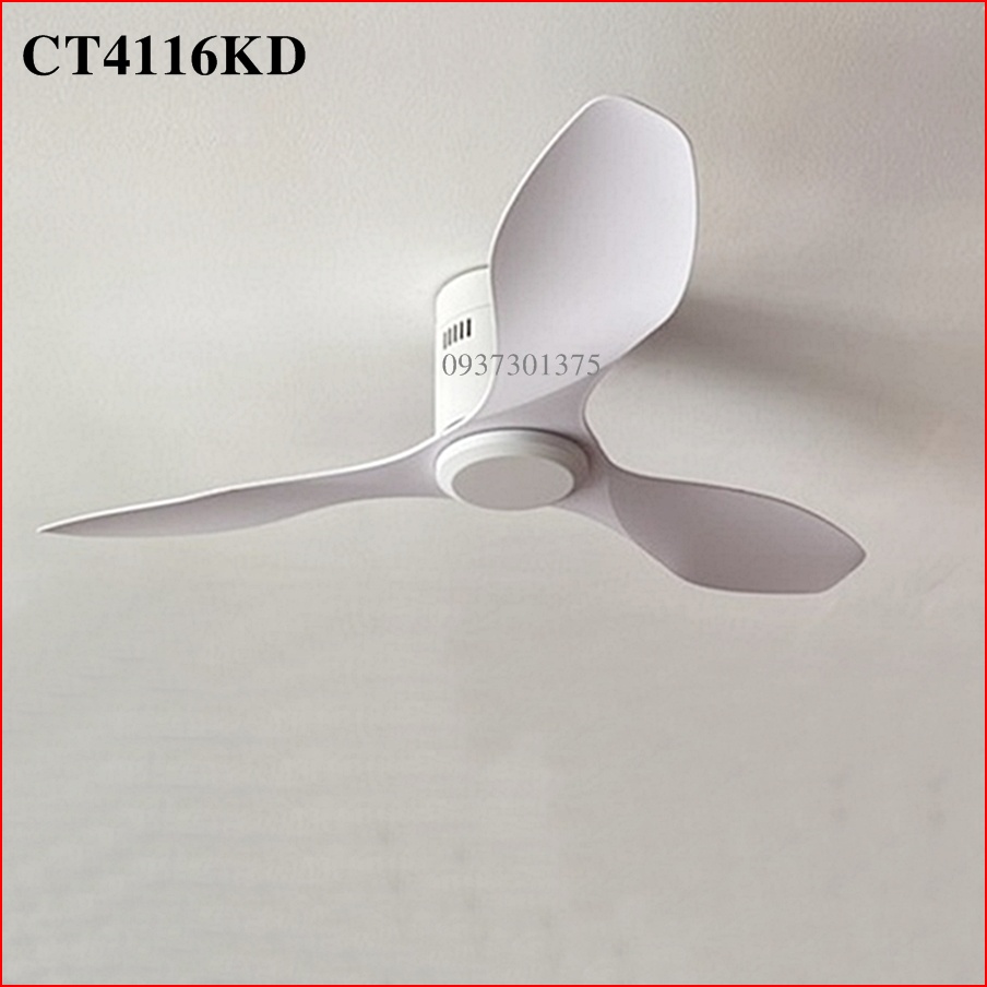 Quạt trần 3 cánh cho trần Chung Cư thấp Động Cơ DC INVERTER Siêu Mát,DCT416 Điều khiển từ xa 6 tốc độ gió,Bảo hành 3 năm