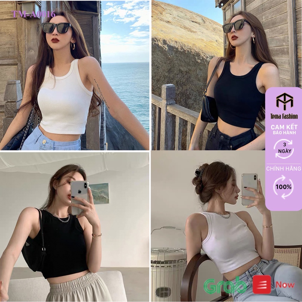 Áo ba lỗ nữ TEMA cotton cao cấp - Áo croptop nữ basic chất loại 1 co giãn mát, mịn dáng ôm mix đồ cực xinh - Hàng nhập