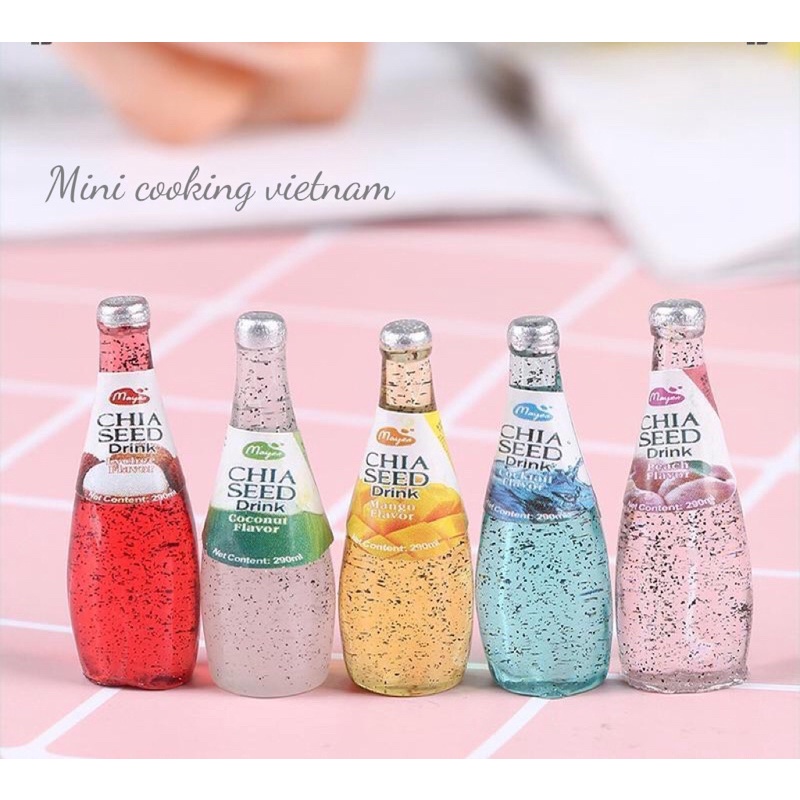 Bộ 5 chai nước ép trái cây cho nhà búp bê / Mini cooking vietnam