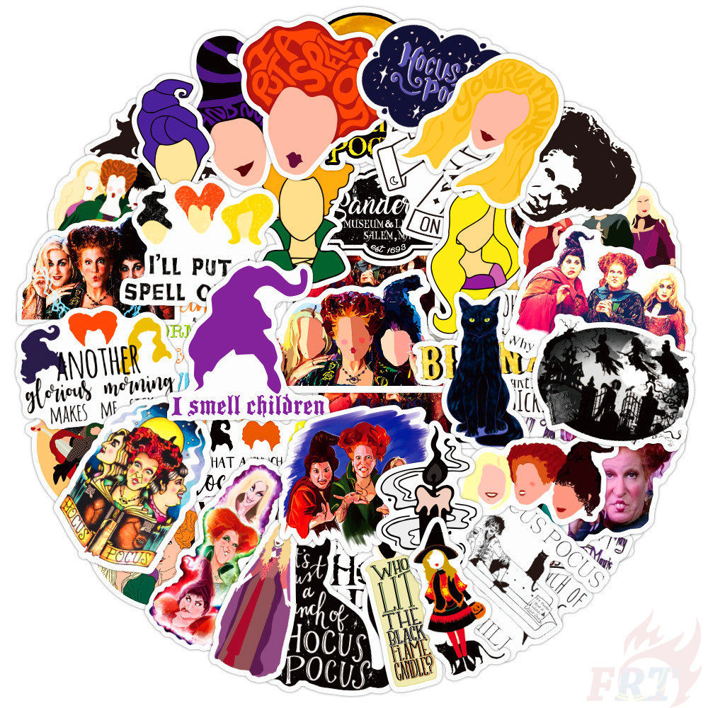 ❉ Hocus Pocus Series 01 Stickers ❉ 50Pcs/Set Funny Witch Winifred Mary Sarah Waterproof DIY Decals Doodle Stickers