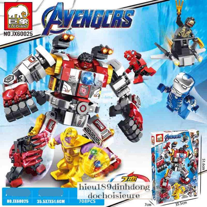 Lắp ráp xếp hình jx60025 : Bộ giáp hulkbuster