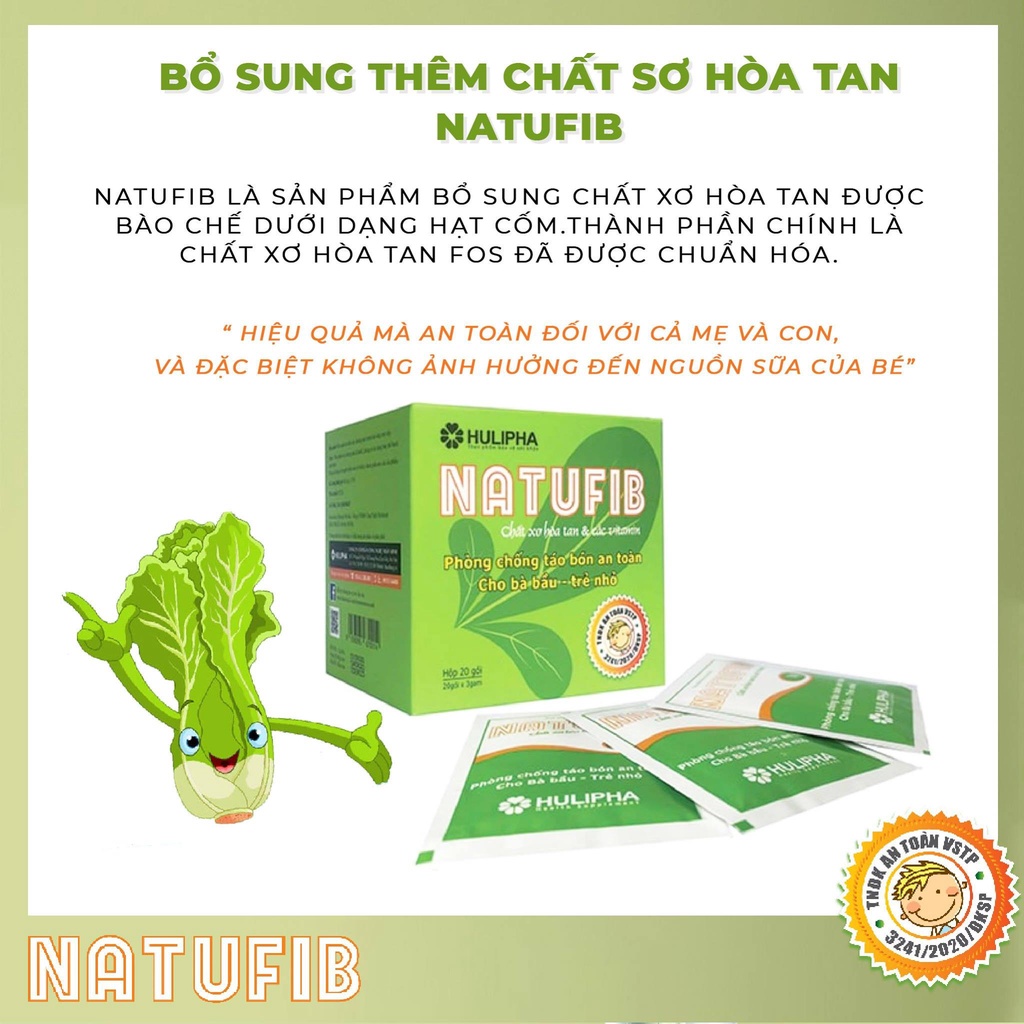 NATUFIB-PHÒNG CHỐNG TÁO BÓN CHO MẸ BẦU VÀ TRẺ NHỎ