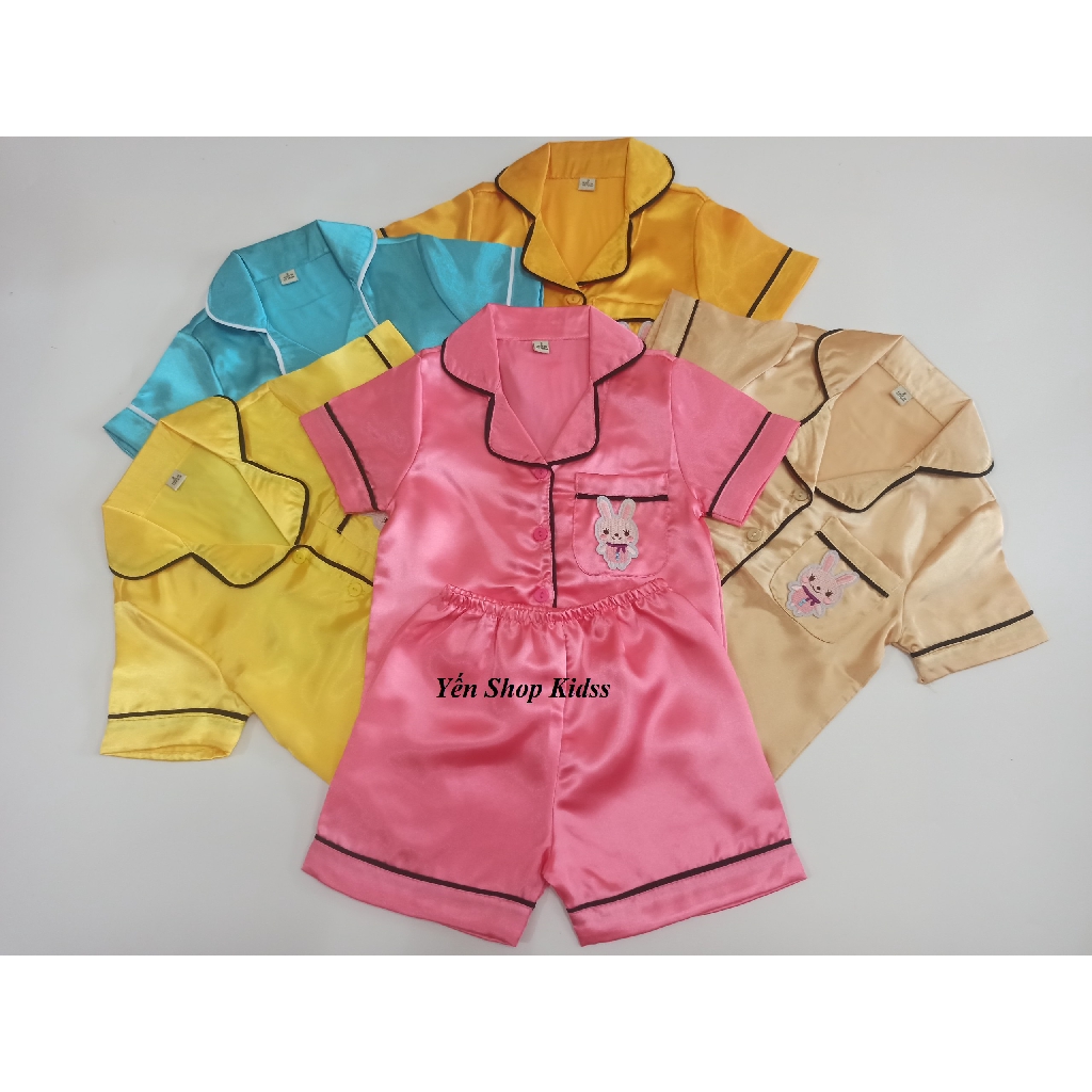 Bộ Pijama Phi Lụa Cho Bé (9-16kg) (SP001138 )