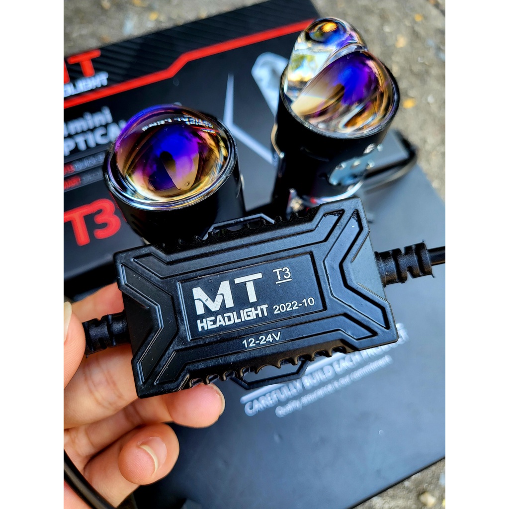 Đèn led bi cầu mini T3 Pro nâng cấp chân H4 12V-24V cho ôtô, xe máy,bản nâng cấp từ T2