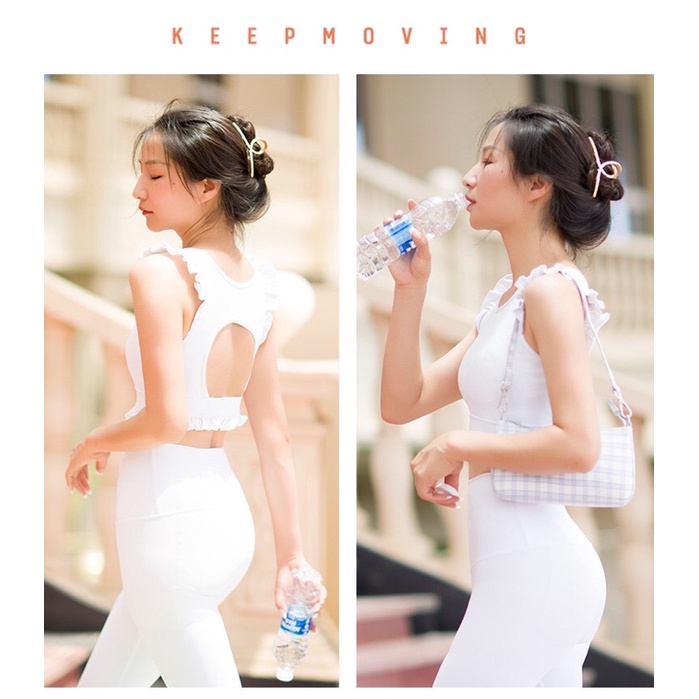 Bộ Tập Yoga Gym Viền Bèo Nhúm S47