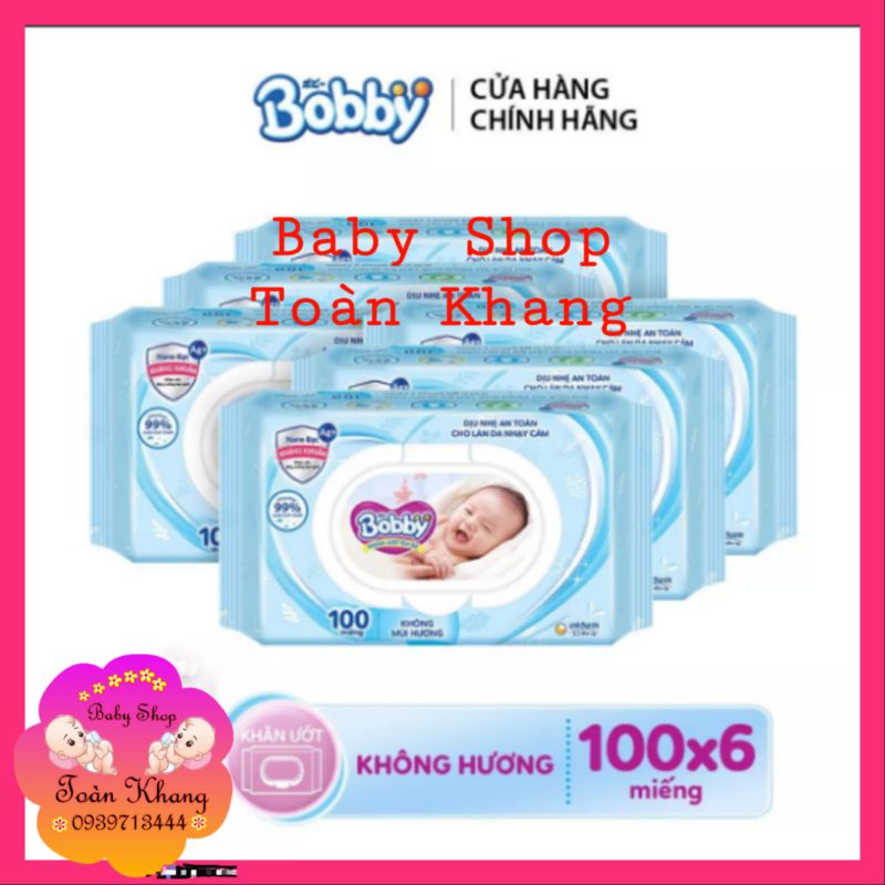 ♨️COMBO 6 KHĂN BOBBY LOẠI KHÔNG MÙI 100 TỜ