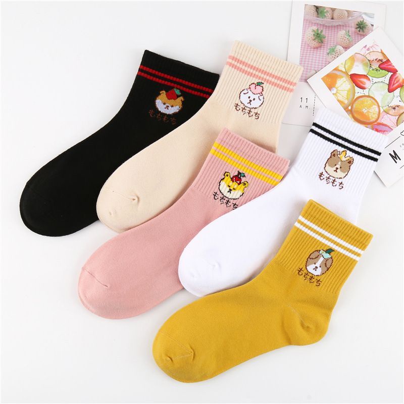 Vớ dài Colorful Bear Cún Yêu Trái Cây và nhiều họa tiết dễ thương