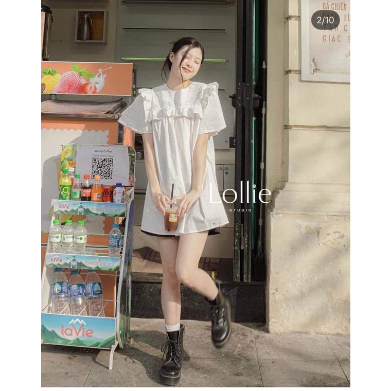 Áo váy babydoll xếp ly ngực