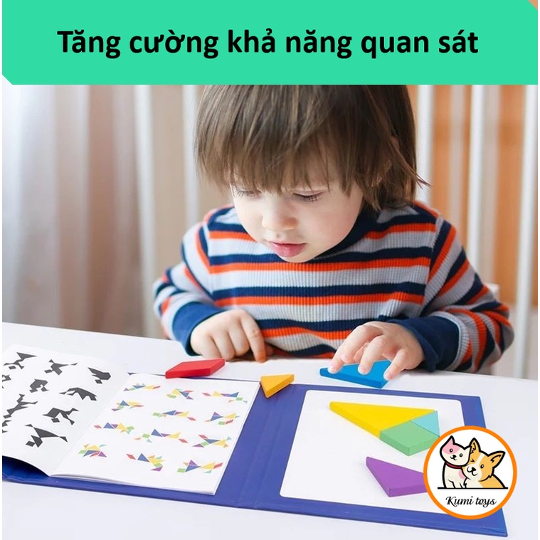 Đồ chơi xếp hình Tangram nam châm loại đep cho bé thông minh Kumi toys