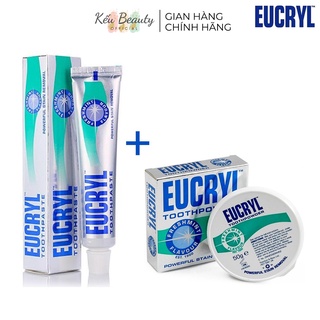 Combo Bột Tẩy Trắng Răng EUCRYL 50g + Kem Đánh Răng Làm Trắng Răng Hương