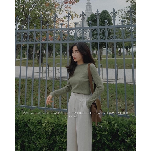 (Ảnh thật) Áo len gân trơn cổ tròn dài tay basic the.sweaterweather TSW | BigBuy360 - bigbuy360.vn
