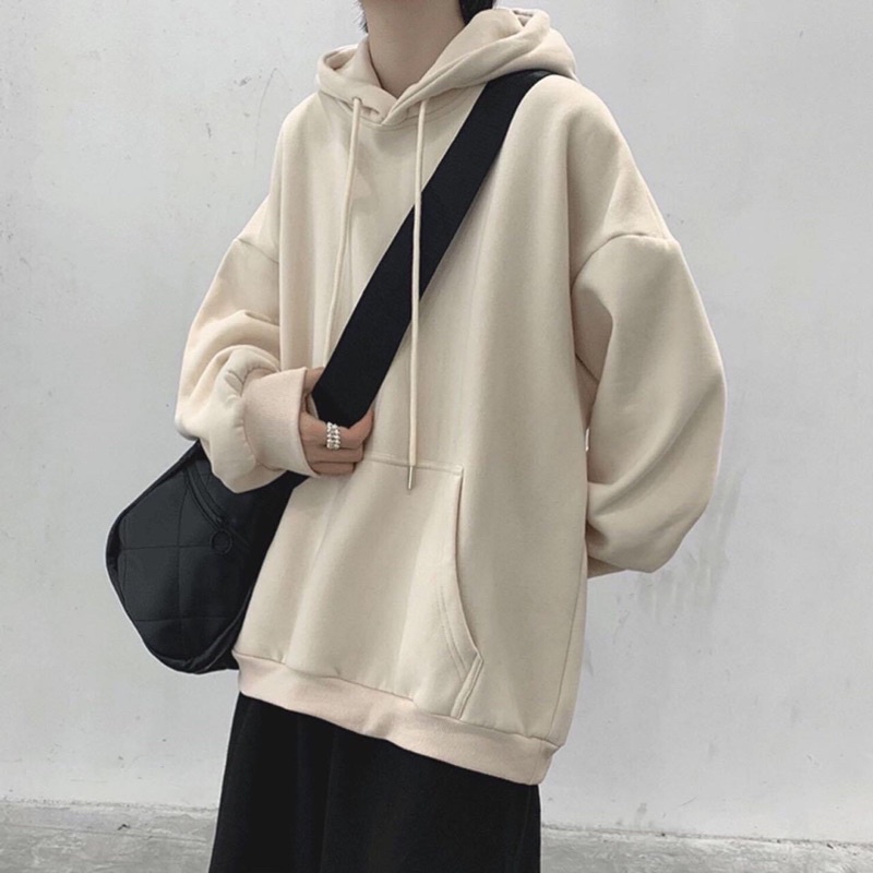 Áo Hoodie Nỉ Bông Unisex TRƠN màu XANH NEON/KEM 🖤 FREESHIP 🖤 Nam nữ unisex/HOODIE TRƠN form rộng
