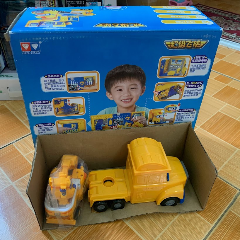 Super wings đồ chơi bộ xe tải trạm và robot biến hình kết hợp xe cứu hộ nhỏ Donnie thông minh đồ chơi trẻ em