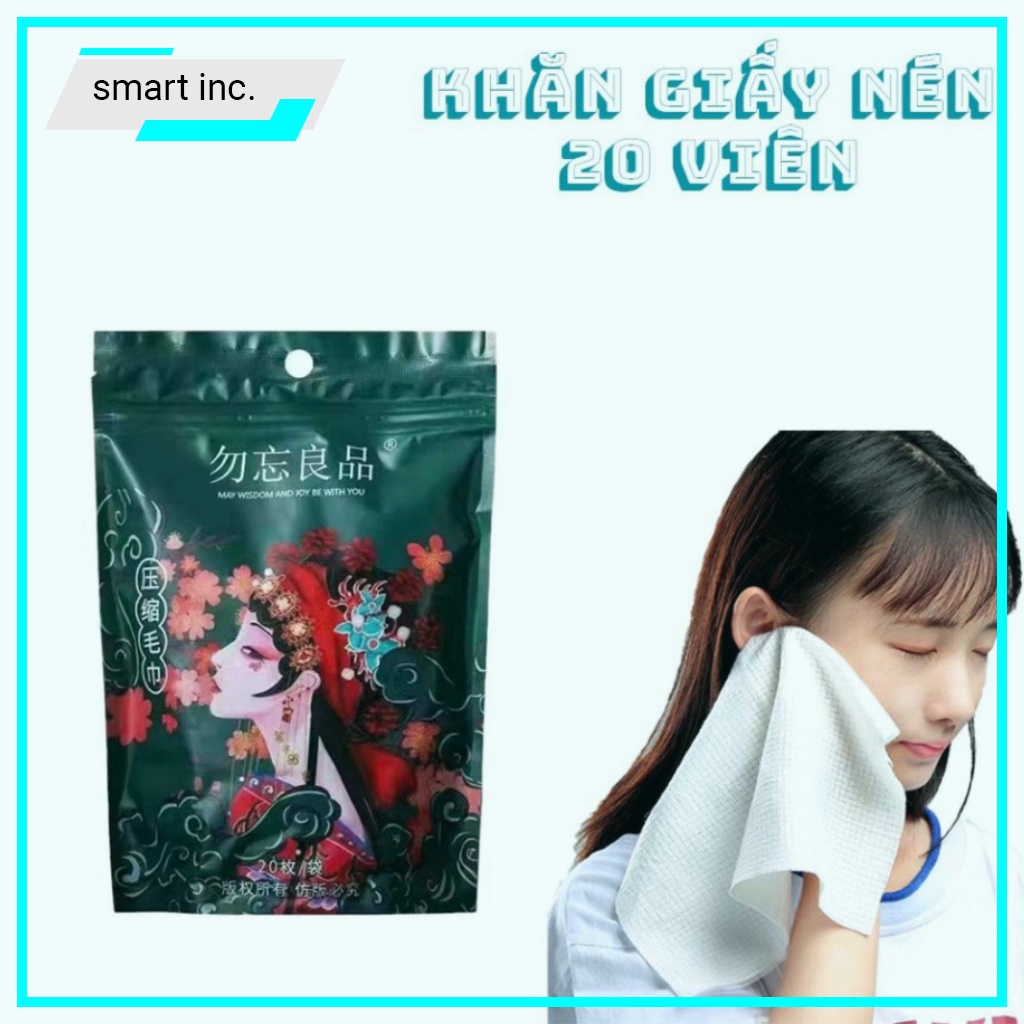 Khăn Giấy Lau Mặt Dùng 1 Lần Viên Kẹo Khăn Khô Nén Bỏ Túi Nội 👄FREESHIP👄 Địa Trung